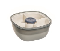 Boîte à lunch carrée de 1,2 L, récipient alimentaire modulaire résistant au micro-ondes avec scellage en silicone pour la cuisine