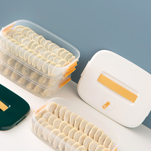 Dumpling <b>Box</b> Food Grade <b>Freezer</b> Container Multi Layer Quick Freeze Storage For Home Refrigerator Rectangle Clip On Lid - Product Image 1