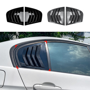 Louvered Window Visor <b>Car</b> <b>Decals</b> Piano Black Carbon Fiber Texture Adhesive Body Stickers For BMW 3 Series E90 2005-2011 - Product Image 1