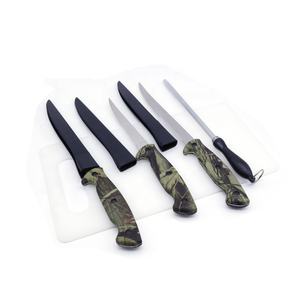 <span class=keywords><strong>Couteau</strong></span> de chasse en acier inoxydable, Kit de survie en plein air, planche à découper, ensemble de couteaux de Camping avec sac de transport - Product Image 3