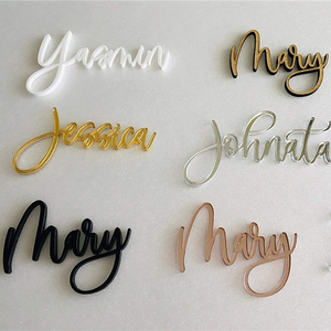 Lettres d'<span class=keywords><strong>alphabet</strong></span> personnalisées acrylique nom de mariage lieu porte-carte personnalisé nom étiquette paramètres noms d'invités cartes d'escorte - Product Image 1