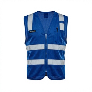 เสื้อกั๊กไฮวิสสะท้อนแสงสีฟ้าเข้มสารหน่วงไฟตาข่ายมองเห็นได้ชัดเจน - Product Image 1