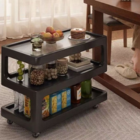 Table basse en bois à roulettes Rosegia moderne OEM/ODM - Étagère de rangement multifonction durable, légère et facile à assembler