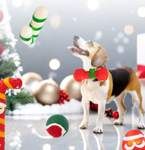 Juego de juguetes chirriantes navideños para perros, juguete interactivo festivo para mascotas, para perros pequeños y medianos, para jugar en interiores durante las fiestas - Product Image 2