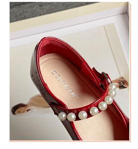 Spring Autumn Anti Rubber Black Princesses <b>Shoe</b> Charms <b>Bow</b> Pearl Kids <b>Shoes</b> Girls for Wedding Dress <b>Shoes</b> - Product Image 6