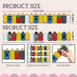 Rotolo di Adesivi Colorati per Matite, 33 Piedi, Decorazione per Aule di Scuola Materna, Adesivi in Carta Autoadesiva - Product Image 2