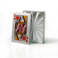 Vente en gros d'usine, papier gris de haute qualité enduit, bords argentés, service d'impression de jeu de cartes personnalisé avec logo, cartes à jouer de qualité supérieure