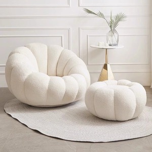 Pumpkin Couch Sofa Bedroom Balcony Italian Swivel Single Sofa Beanbag Recliner Lounge Velvet Sofa
