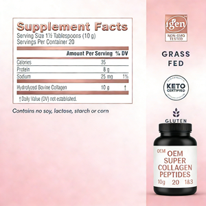 ผงคอลลาเจนเปปไทด์จากวัวไฮโดรไลซ์  สำหรับผิวขาวใส  ต้านอนุมูลอิสระ  วีแกน  ธรรมชาติ  รับรองฮาลาล  ขายส่งแบบ OEM/ODM สำหรับเส้น<span class=keywords><strong>ผม</strong></span> - Product Image 5