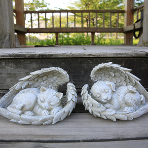 Home Decoration Garden Decor Animal Angel <b>Ornaments</b> Resin Statue Creative Angel Dog Cat Decoration Pet Tombstone <b>Memorial</b> Stone - Product Image 3