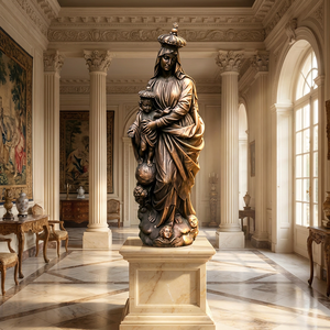 Statue classique en bronze de la Madone et de l'Enfant - Sculpture artisanale de la Vierge <span class=keywords><strong>Marie</strong></span> en bronze moulé à la <span class=keywords><strong>cire</strong></span> perdue - Product Image 4