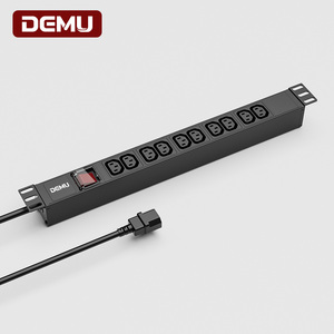 PDU 1U pour rack, 10 prises IEC C13, interrupteur bipolaire, 10A 250V 2500W, en aluminium, pour armoire serveur réseau, CE RoHS - Product Image 1