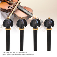 4 pièces de chevilles d'accordage de violon en bois d'ébène sculptées à la main avec motif floral, accessoires pour instruments de musique (Coquille D'ormeau)