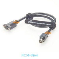 Câble d'extension d'alimentation DIN 4 broches mâle vers femelle avec connecteur à encliquetage et verrouillage, style Kycon KPJX-PM-4S, prise d'alimentation à montage sur panneau