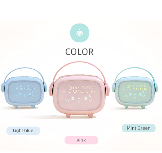 Multifunctional Lovely Time Angel LED Backlight Digital Desk Table Alarm Clock Modern Design Sleep Trainer for Kids Wake Clock