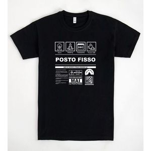 T-shirt Promozionale con Etichetta Fissa Nera Unisex Taglia Adulto Media - Product Image 1