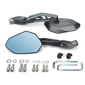 Soporte Metálico para Espejo Retrovisor de Motocicleta Plegable de 110 Grados, Espejo de Repuesto Universal con Lente Convexa de Gran Angular - Product Image 1