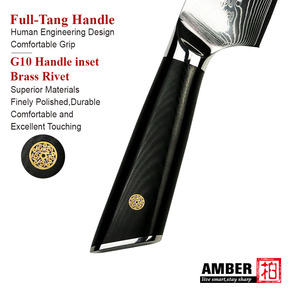 Ensemble <span class=keywords><strong>de</strong></span> couteaux <span class=keywords><strong>de</strong></span> <span class=keywords><strong>cuisine</strong></span> professionnels en acier Damas 8 pièces, noyau en acier VG 10, 67 couches, avec manche en G10 noir - Product Image 5