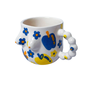 Tazza in ceramica fatta a mano e dipinta a mano con mele in ceramica Post moderne Boobies <span class=keywords><strong>caffè</strong></span> e tazze da tè <span class=keywords><strong>estetica</strong></span> regalo di inaugurazione <span class=keywords><strong>della</strong></span> casa - Product Image 4