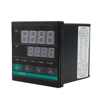 Controlador de Temperatura Digital PID CH102 100-240VAC con Pantalla LED Dual, Entrada K/E/PT100, Relé de Estado Sólido, Salida Dual Industrial