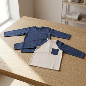 เสื้อยืดผ้าคอตตอนถักมีกระเป๋าหน้าและแขนเต็มลายสก๊อตแบบลำลอง - Product Image 2