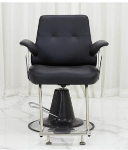 Black Small Silver Stainless Steel Base Barber <b>Chair</b> Customizable Color LOGO Salon <b>Chair</b> for Barber Shop - Product Image 5