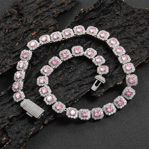 Collier chaîne tennis multicolore en strass pour hommes et femmes, bijoux de déclaration hip-hop style Iced Out - Product Image 3