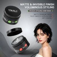 Cire coiffante mate pour hommes à base d'eau, pommade capillaire longue tenue, fixation forte, sans résidus blancs, non grasse, texture naturelle