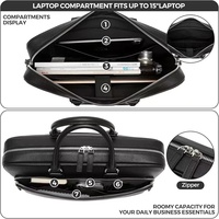Porte-documents de grande capacité en cuir PU sacs fourre-tout pour le bureau Portable usage quotidien épaule Messenger bref étui à la mode sacs pour ordinateur portable