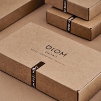Boîtes à dessert recyclables en carton kraft, emballage simple personnalisé pour pâtisseries, gâteaux et bonbons
