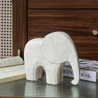 Ornements d'éléphant en bois artisanal de style nordique vintage, décoration murale moderne et écologique pour salon, armoire, studio