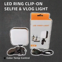 Clip de vente chaude LED anneau Selfie Rechargeable Vlog caméra prise de vue éclairage photographique populaire température de couleur réglable