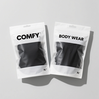 Impression d'usine Pochette refermable pour vêtements Emballage de sous-vêtements Sacs en mylar à fermeture éclair avec fenêtre transparente