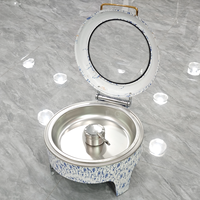 Offre Spéciale – Chauffe-Plat Hydraulique en Acier Inoxydable 6L/9L pour Buffets de Mariage, Présentation sur Comptoir, Maintien au Chaud des Aliments, Facile à Nettoyer, Chauffage au Combustible