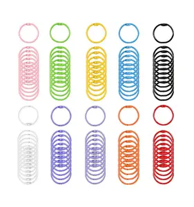 Cincin Binder buku lapisan besi logam warna-warni 30mm cincin Binder daun cincin kunci untuk kartu indeks kerajinan DIY