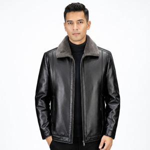 <b>Mens</b> Bomber <b>Jacket</b> Waterproof Treated Real Hide Aviator Coat Classic Warm Winter Outerwear <b>Men</b> <b>Leather</b> <b>Jacket</b> - Product Image 4