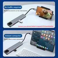 Adaptador Multifuncional 8 en 1 USB 3.1 Tipo C, Lector de Tarjetas, Carga Rápida PD, Puerto USB Tipo C para Laptop