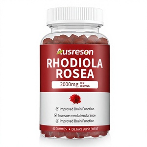 Gomitas de Extracto de <span class=keywords><strong>Rhodiola</strong></span> <span class=keywords><strong>Rosea</strong></span> Ausreson OEM 500mg, Suplemento Energético para la Concentración y el Estado de Ánimo - Product Image 1