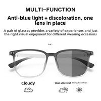 Lunettes de vue anti-lumière bleue à verres photochromiques, unisexe, ultra-légères, style rétro coréen, monture carrée tendance