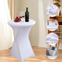 Housse de table de cocktail en polyester imprimé extensible pour banquets d'hôtel, jupe de table unie pour comptoir de bar/table ronde