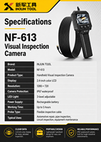 Endoscope industriel Jingming NF-613, caméra HD pour réparation automobile, détecteur de tuyaux orientable, OEM/ODM personnalisé, garantie de 3 ans, fabriqué en Chine