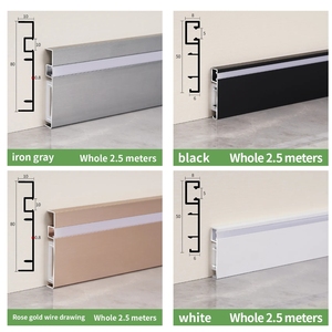 Fabbrica a basso prezzo in metallo lineare in alluminio a parete laterale <span class=keywords><strong>da</strong></span> incasso battiscopa in lega di alluminio nero led line board - Product Image 4