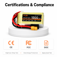 Batterie LiPo RC améliorée TCB 1500mAh 2S-6S 8S 7.4V-29.6V 25C 35C pour drone FPV, avion RC, voiture RC – Vente en gros, directement de l'usine