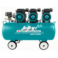 Compresseur d'air sans huile JCTOP de haute qualité, portable, haute vitesse, longue durée d'utilisation, 220v, 100l, 4170w*3, piston de 64mm, 8 bars