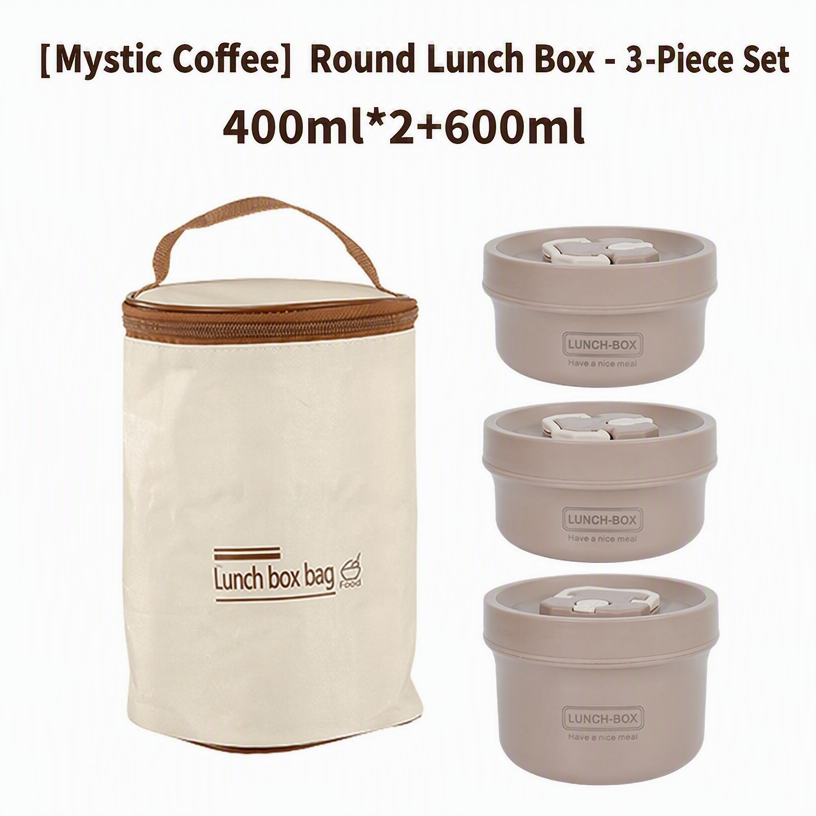 400ML*2+600ML/Brown-304 Stainless Steel-With Insulation Bag