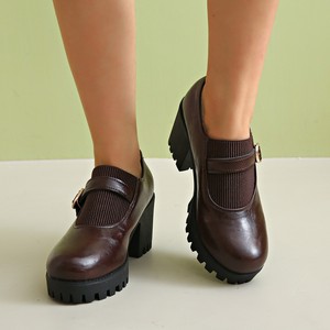 Platform Thick Heel Deep Mouth Professional Shoes for Women Autumn Plus Size Thick Sole British High-heeled Small Shoes - Product Image 3