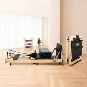 Appareil de Pilates portable pliable en bois de hêtre pour usage domestique – Reformer Pilates, <span class=keywords><strong>lit</strong></span> de Pilates, équipement de fitness - Product Image 6