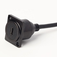 Câble d'extension mâle à femelle USB-C à panneau carré avec câble de données de type C à montage sur panneau à verrouillage à vis