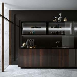 Kitchen <b>Cabinets</b> Kitchen Furniture Design PU Lacquer White Champagne - Product Image 2