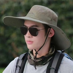 Men's Wide Brim Sun <b>Hat</b> Light Gray Breathable UV Protection <b>Summer</b> Outdoor Hiking Fishing Fisherman <b>Hat</b> - Product Image 2